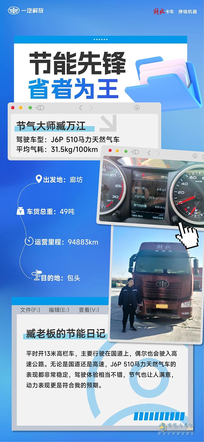 解放J6P 510馬力天然氣車，專為高效物流而生！