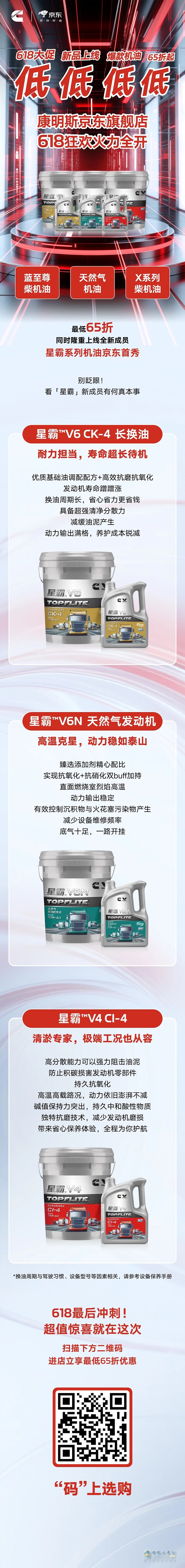 爆款機(jī)油65折！618來(lái)康明斯囤好貨