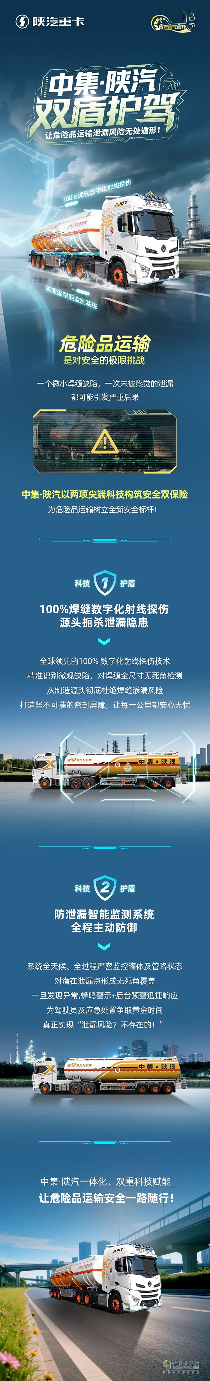 中集·陜汽雙盾護駕，讓危險品運輸泄漏風險無處遁形！