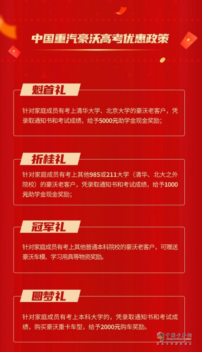 金榜題名時 購車特惠季 中國重汽祝莘莘學(xué)子金榜題名