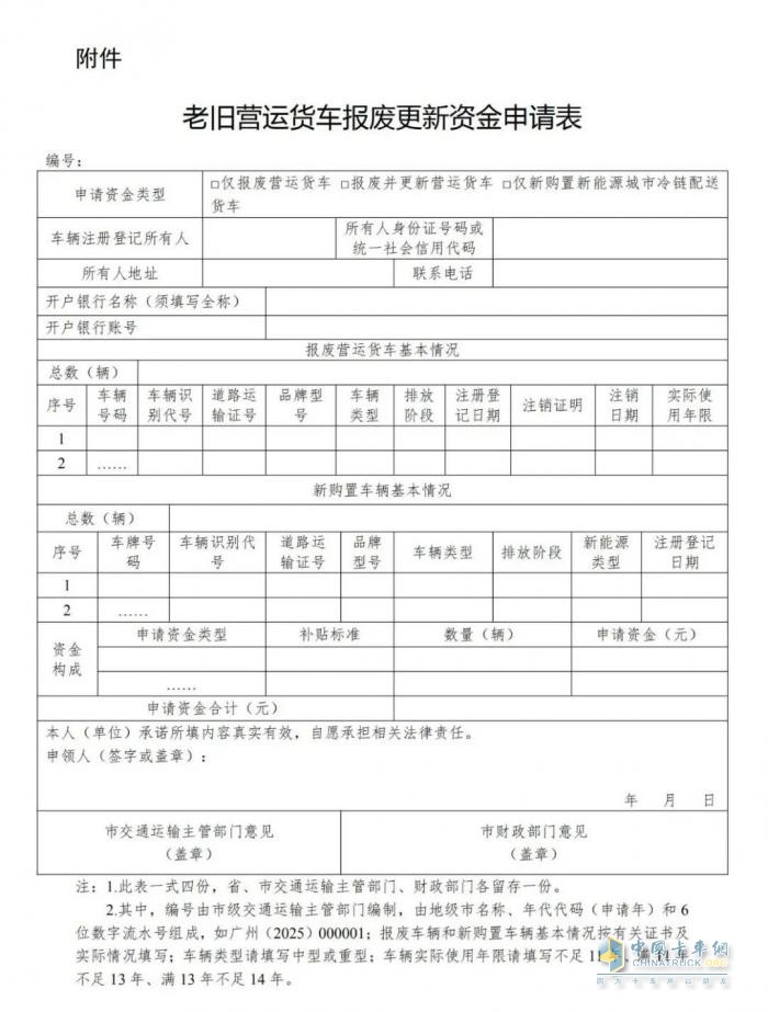 @物流人，2025年老舊營運貨車報廢更新工作實施細則來了